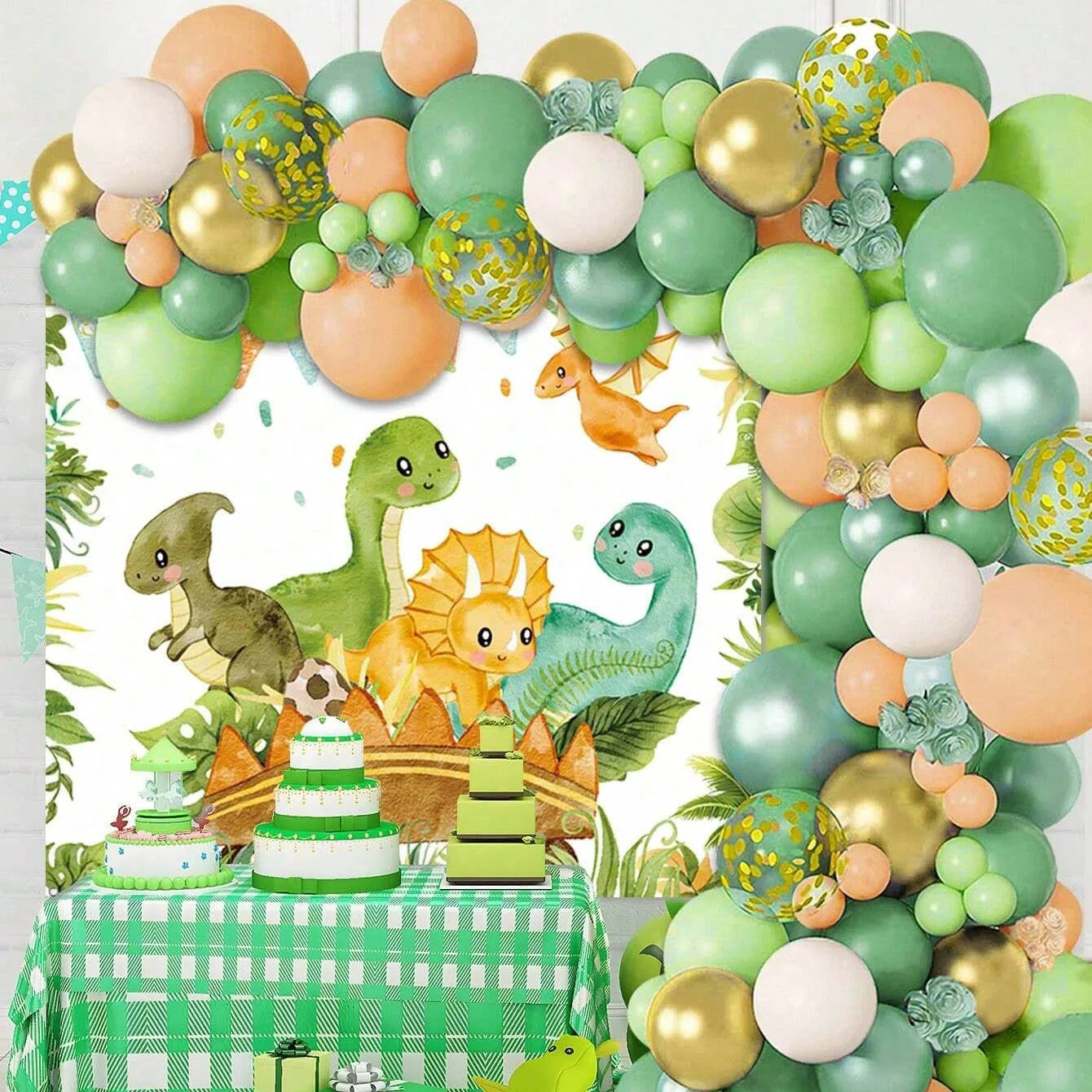 Wedding Balloon Arch - Zestaw balonów dinozaury łuk dekoracyjny na