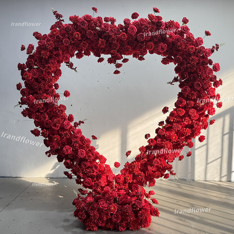 Wedding Arch Flower - Czerwone, łukowate, sztuczne kwiaty w kształcie