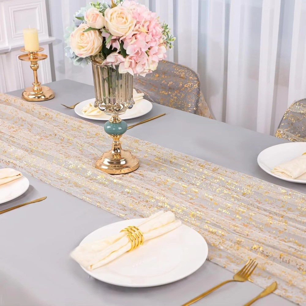 Złoty Brokatowy Bieżnik na Stó – Table Runner Sequin recenzja i cena