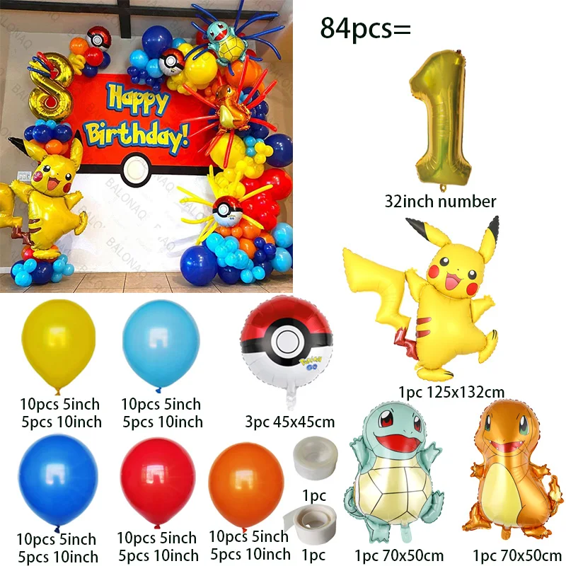 84 szt. Balony Pikachu, girlan – Wedding Balloon Arch recenzja i cena