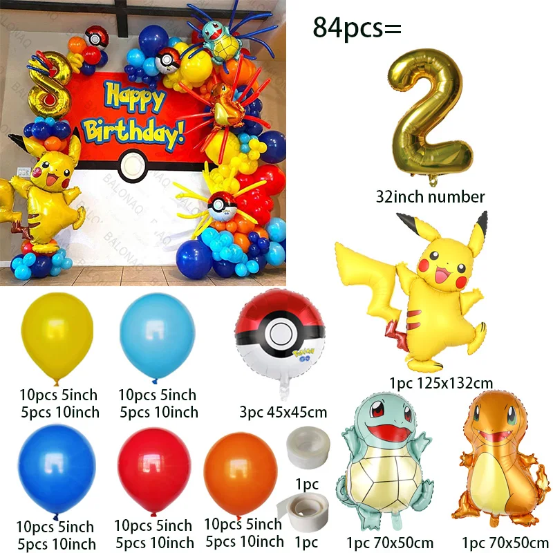 84 szt. Balony Pikachu, girlan – Wedding Balloon Arch recenzja i cena